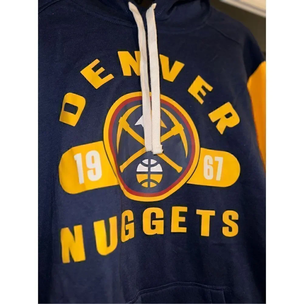 Denver Nuggets Fanatics Branded Attack Colorblock Pullover Hoodie